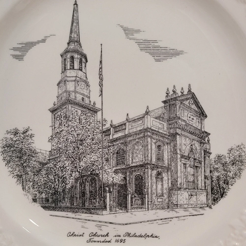 Homer Laughlin Christ Church Philadelphia Plate Eggshell Theme Vintage 1947 10